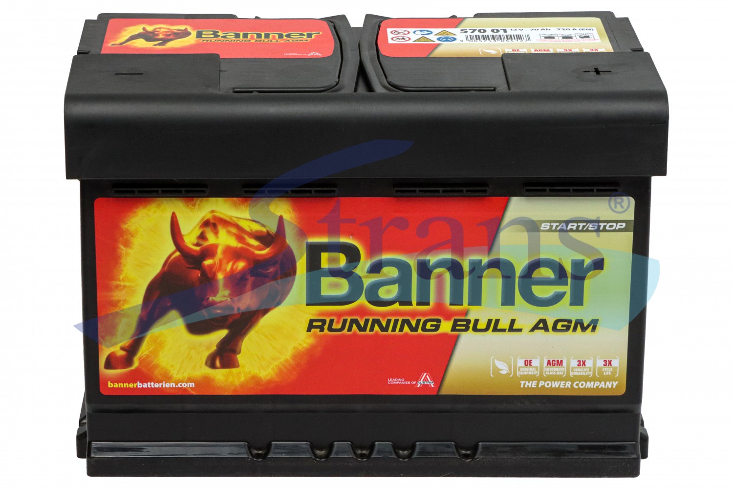 Акумулятор Banner Agm 12V 70Ah 760A R+ Running Bull 278*175*190Mm